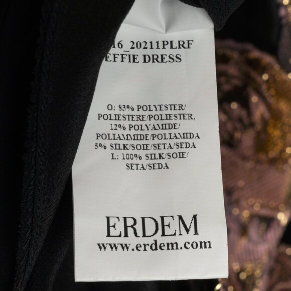 Erdem Effie Black Metallic Floral-Jacquard Organza Dress - Picture 10 of 11